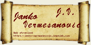 Janko Vermešanović vizit kartica